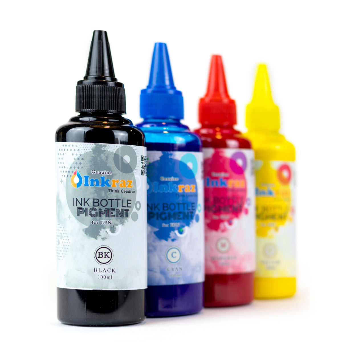 Inkraz Pigment ink Black Cyan Yellow Magenta Ecotank Printer Ink Bottl ...